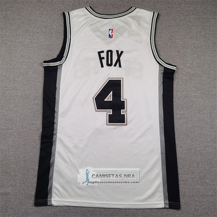 Camiseta San Antonio Spurs DeAaron Fox NO 4 Statement 2024-25 Gris